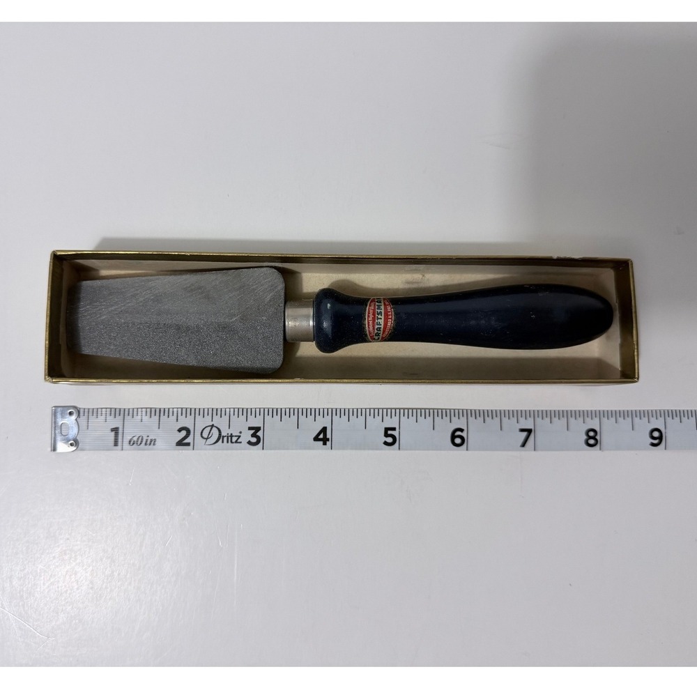 Vintage Craftsman Putty Knife Blue Wood Handle Steel Blade Hand Tool with Box
